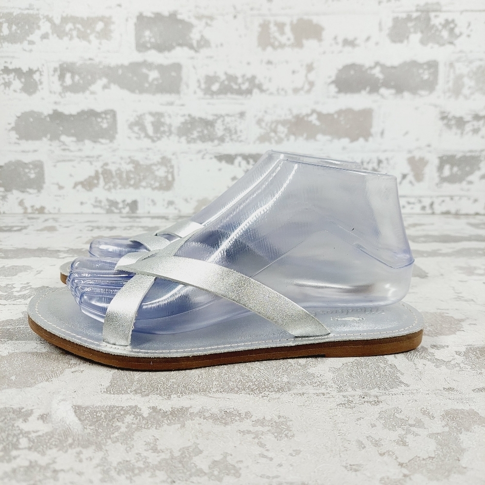 New Madewell The Boardwalk Thong Sandal in Metallic Leather W252